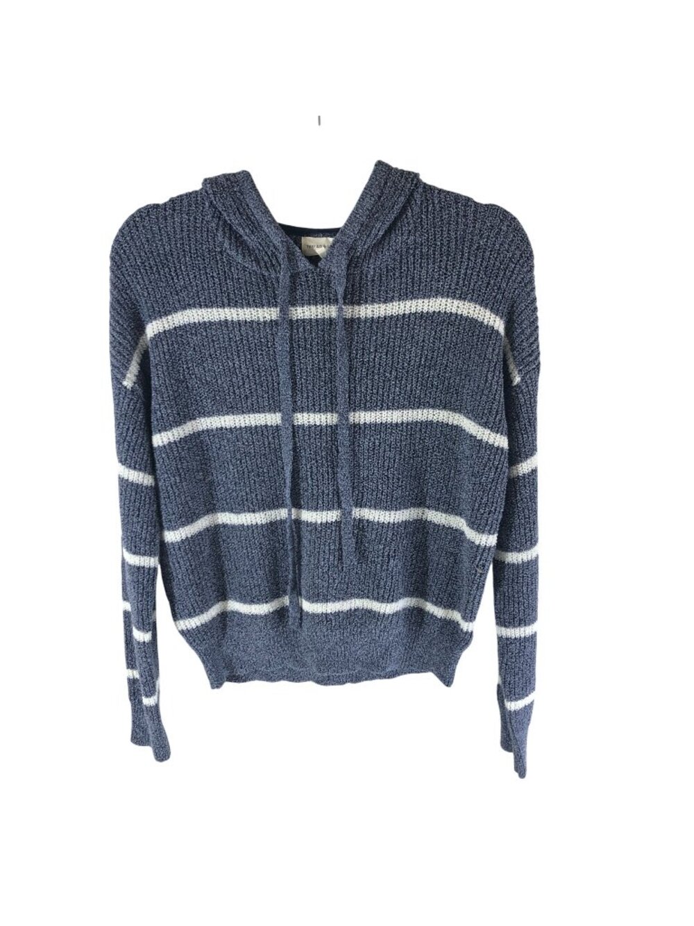 Thread & Supply Navy & White Striped Hoodie Sweater Size Small